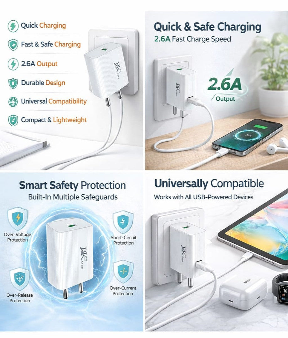 BK CH-306 SINGLE USB CHARGER